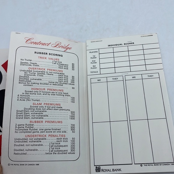1968 Royal Bank of Canada Contract Bridge Score Pad. - Picture 4 of 7
